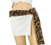 KACCDE Ceinture souple réglable avec rembourrage en peluche style punk, motif animal, unisexe, ceinture élastique réglable, café, taille unique