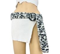 KACCDE Ceinture souple réglable avec rembourrage en peluche style punk, motif animal, unisexe, ceinture élastique réglable, Noir , taille unique