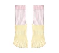 KACCDE Chaussettes d'exercice à bout fendu dans des styles tendance de blocage des couleurs, chaussettes athlétiques antidérapantes adaptées pour le yoga et la danse, le pilates
