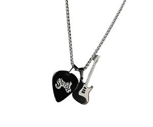 KACCDE Collier avec pendentif médiator de guitare robuste en acier inoxydable - Accessoire de bijoux pour les fans de punk rock et les amateurs de mode
