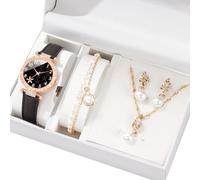 KACCDE Élégant coffret cadeau montre pratique avec bijoux en alliage accessoires tendance pour tous les styles et occasions, pearl, Comme décrit, Comme décrit.