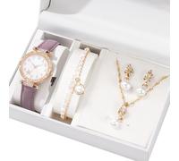 KACCDE Élégant coffret cadeau montre pratique avec bijoux en alliage accessoires tendance pour tous les styles et occasions, pearl, Comme décrit, Comme décrit.