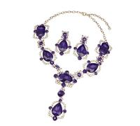 KACCDE Ensemble collier et boucles d'oreilles en cristal à la mode en alliage portable avec boucles d'oreilles et collier pour les fêtes
