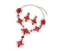 KACCDE Ensemble collier et boucles d'oreilles en cristal à la mode en alliage portable avec boucles d'oreilles et collier pour les fêtes