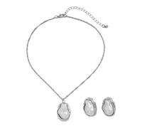 KACCDE Ensemble élégant collier et boucles d'oreilles en alliage robuste avec des designs irréguliers modernes - Accessoire de bijoux décontracté