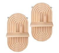 KACCDE Lot de 2 étagères murales vintage flottantes de forme ovale pour plantes, livres, décoration de chambre à coucher, salle de bain