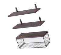 KACCDE Lot de 3 étagères murales polyvalentes en bois robuste pour salle de bain - Accessoire pour articles de toilette et décoration
