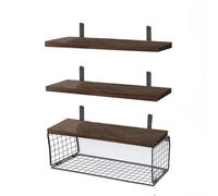 KACCDE Lot de 3 étagères murales polyvalentes en bois robuste pour salle de bain - Accessoire pour articles de toilette et décoration