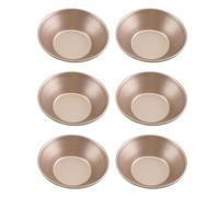 KACCDE Lot de 6 moules à gâteau ronds en acier au carbone avec revêtement anti-adhésif pour pâtisseries et desserts en acier au carbone pour tartelettes