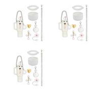 KACCDE Manchon de protection souple en silicone avec bouchons de paille - Bandes de protection pour les mains - Texture en silicone pour bouteille et tasse