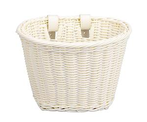 KACCDE Panier de vélo en forme de D pour guidon de vélo avec sangles en cuir, avant tissé à la main pour enfants, paniers avant tissés à la main