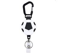 KACCDE Porte-clés rétractable robuste avec clip de ceinture, bobine de badge, porte-badge, support en acier robuste avec ceinture en fil métallique porte-clés avec carte d'identité