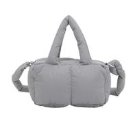 KACCDE Sac à main matelassé élégant pour femme avec poignée supérieure - Sac à bandoulière tendance en nylon doux - Sac à main tendance pour femme, gris, One Size