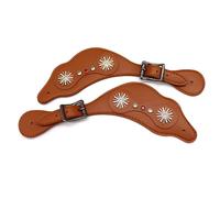 KACCDE Sangles d'équitation réglables style vintage Western Floral PU cuir bottes accessoires pour cavaliers sangle réglable