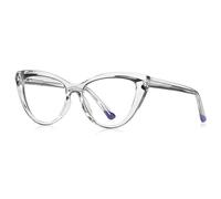 kachawoo Lunettes anti-lumière bleue pour femme avec monture œil de chat TR90, Transaprent, Large