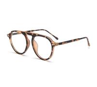 kachawoo Montures de lunettes rétro pour hommes femmes TR90 Lunettes à monture large Lunettes tendance Lentille claire, Léopard avec transparent, L