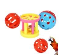 Kachtzeugezeugballe pour oiseaux, jouets pour perroquets | ABS-BissfeistedeseseSeSbigs Tays, pendentifs jouets de avec cloche, jouets de travail avec lumière en plumes, balle d'entraînement