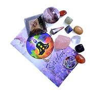 KACHVI Cristaux et Pierres précieuses guérissant 7 Pierres Chakra dégringolées/Kit de guérison en Cristal de 13 pièces de méditation, Boule d'améthyste