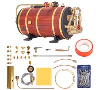 KACIO WS100L Chaudière à vapeur horizontale en cuivre 850 ml avec isolation thermique Double tube de combustion Capacité pour un moteur à vapeur à deux trois cylindres