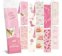Kaciola Studio Lot de 10 marque-pages amusants avec nœud rose pour femmes, cadeaux roses double face pour amoureuses de livres romantiques, cadeaux mignons pour lecteurs romantiques, amies, filles