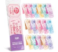 Kaciola Studio Lot de 16 marque-pages à paillettes avec 16 pompons, marque-pages amusants pour femme, cadeau de club de livre, cadeau de club de lecture pour lecteur romantique, amies, filles