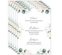 Kackspecht Menu Lot de 12 cartes de menu vierges au design bohème,Format A5,Cartes de menu et de boissons personnalisables pour le mariage et d'autres occasions,Décoration de table,Cartes de menu