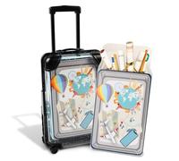 KACNON Mini Valise, Tirelire Voyage, Caisse de Vacances, Tirelire Economie, Valise de Voyage pour Anniversaire, Mariage, Vacances, Cartes-Cadeaux, décoration, Carte du Monde, Cadeau de Voyage