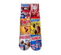 KACOLOR Crazy Socks Chaussettes fantaisie pour homme Motif collation et malbouffe, Chocolat-1, 8-13