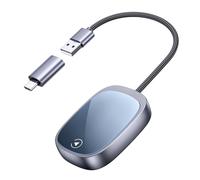 kacylzom Adaptateur CarPlay sans Fil 2 in 1- Android Auto sans Fil pour i Phone 6+(i OS 10+) & Android 11+ Conversion Instantanée USB-A/USB-C(Adaptateur Inclus), Plug & Play, Connexion Automatique