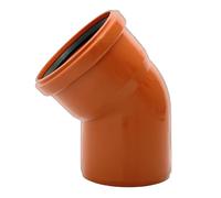 KACZMAREK PVC-U SN8 45 DN 110 Coude de tuyau d'égout avec joint en caoutchouc pour systèmes de vidange externes - Blanc