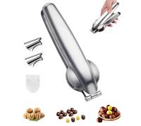 KACZUS Coupe-Marrons en Acier Inoxydable, Kit 4 Pièces avec 2 Protège-Doigts, 1 Griffe, Lame en Croix pour Incision Facile, Pince Ouvre-Châtaignes Sécurisée pour Éplucher sans se Brûler