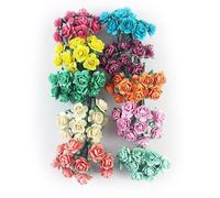 KADADSA Lot de 100 petites roses artificielles en papier de mûrier 15-18 mm pour mariage, scrapbooking