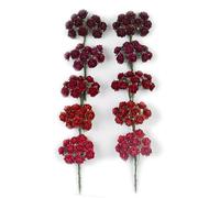 KADADSA Lot de 100 petites roses artificielles en papier de mûrier bordeaux cinq couleurs 15-18 mm pour mariage, scrapbooking (bordeaux)