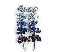 KADADSA Lot de 100 Petites Roses artificielles mélangées Bleu foncé et Clair en Papier de mûrier 15-18 mm pour Mariage, Scrapbooking
