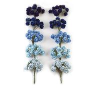 KADADSA Lot de 100 petites roses artificielles mélangées bleu foncé et clair en papier de mûrier 15-18 mm pour mariage, scrapbooking (18-20 mm/100 pièces)