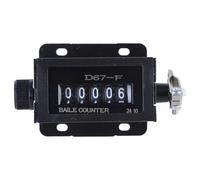 Kadagg D67-F Compteur de Traction Mécanique à 5 Chiffres Boîtier Noir 0-99999 Compteur de Tours Mécanique Réarmable Coque en Plastique