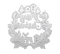 Kadagg Joyeux Noël Couronne Métal Découpe Matrices Pochoir Scrapbooking Album Papier