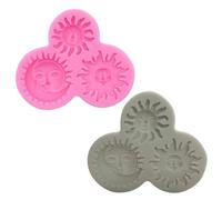 Kadagg pour Soleil et Lune Visage Moule en Silicone Souple Étoilé Lunaire Porte-clés Moule Silicone Moules de Cuisson Silicone UV Résine Coulée Silicone