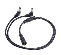 Kadagg Power 1 Femelle vers 2 mâles coudés Adaptateur répartiteur Connecteur Câble 5,5 mm x 2,1 mm 12 V pour caméra de vidéosurveillance Bande LED Plastique