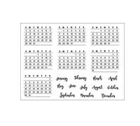 Kadagg Semaine et Mois Tampon en Silicone Transparent Calendrier Décoratif Tampon Transparent Joint pour Carte de Vœux Journalisation Décoration Silicone