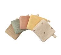 Kadagg Serviettes de Visage pour Lingettes de Lavage Serviette de Bain Chiffons de Burp Bébé Fille Garçon Registre Cadeaux 23x23 cm 5 Couleurs Serviettes de Visage