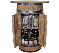 kadamahu Armoire à alcools en Baril, Deux battants, Dessus Pliant, wengé | Deux niveaux pour 40 bouteilles de vin 0,75 l; quatre charnières décoratives et aimant, place pour verre à rhum et calvados