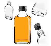 KADAX 1 petite bouteille en verre avec bouchon à vis, 100 ml, bouteilles vides à remplir, mini bouteilles de liqueur, bouteilles d'alcool (noir)