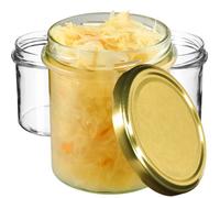 KADAX 100 Pots Mason 350ml + Couvercles Dorés - Verre Résistant