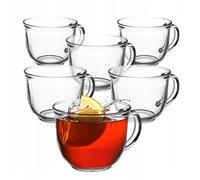 KADAX Lot de 6 verres à thé avec anse - En verre - 480 ml - Passe au lave-vaisselle - Pour boissons chaudes et froides - Pour café, jus de fruits - 480 ml