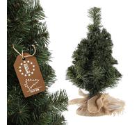 KADAX Arbre de Noël artificiel 60cm, petit sapin de Noël avec 66 branches, mini pin avec jute, sapin de table en PVC, sapin artificiel, sapins artificiels (Klaus 60cm)