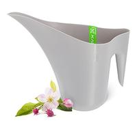 KADAX Arrosoir de 1,2 l - Arrosoir en plastique à col long - Pour plantes d'intérieur - Arrosoir de jardin - Chaudron d'irrigation des fleurs - Gris