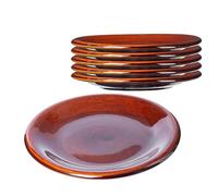 KADAX Assiette, assiette en argile avec couche de céramique, assiettes résistantes au lave-vaisselle, assiettes plates, assiettes de service pour le petit-déjeuner, le gâteau, les desserts (Petit, 6