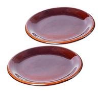 KADAX Assiette, assiette en argile avec couche de céramique, assiettes résistantes au lave-vaisselle, assiettes plates, assiettes de service pour le petit-déjeuner, les gâteaux, les desserts (Plate, 2