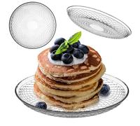 KADAX Assiette en verre de 17,5 cm, 1 pièce, assiette ronde en verre transparent, assiette de service en verre, idéale comme assiette à gâteau, assiette à dessert, assiette plate ou assiette de